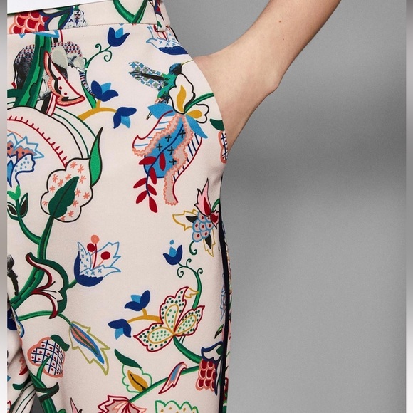 Like New Ted Baker London Tachi Side-Stripe Jungle Trousers Spring Floral SZ 2 - Picture 3 of 10